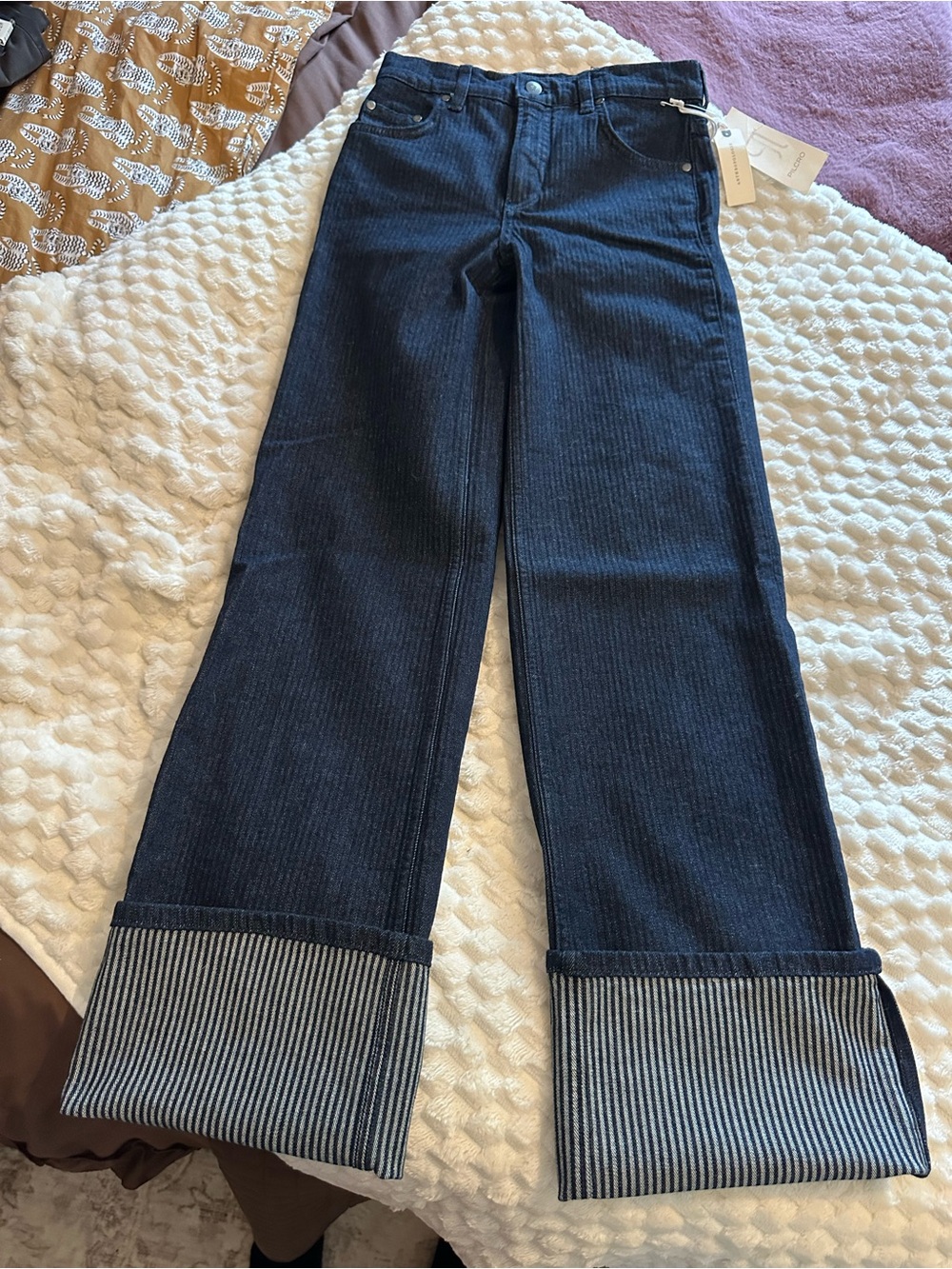 High-Rise Wide-Leg Women's Jeans in Dark Blue
